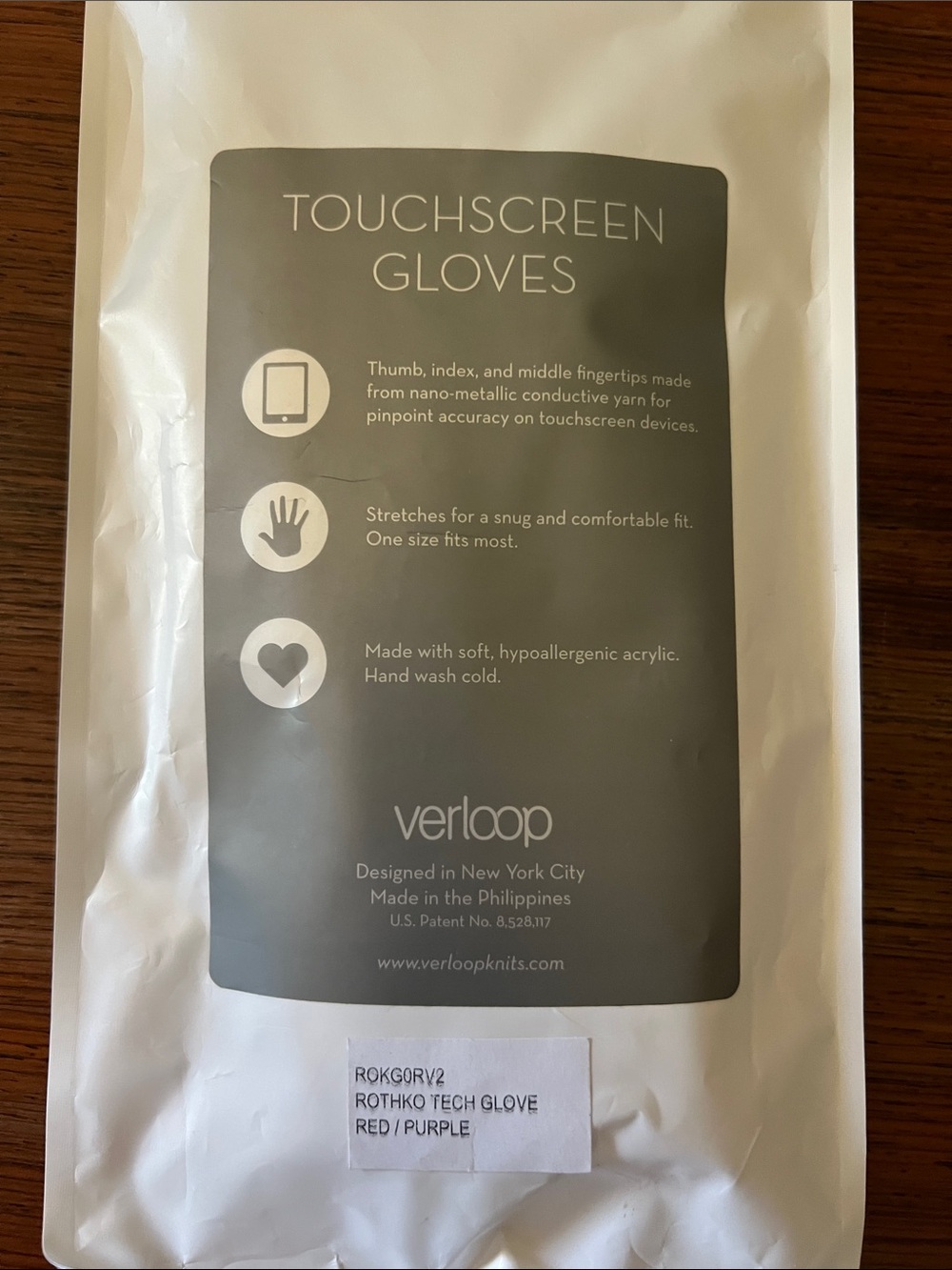 Verloop Rothko Touchscreen Gloves — Red & Purple - Picture 2 of 3